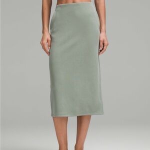 Lululemon Softstream High Rise Midi Skirt in Sage